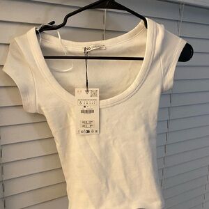 Zara Classic White Short Sleeve Tee
